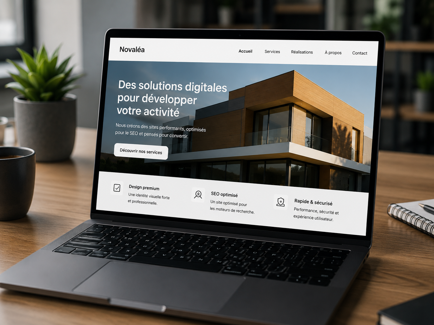 Site vitrine sur ordinateur portable